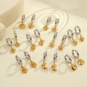 Wholesale Christmas tree heart stainless steel earrings