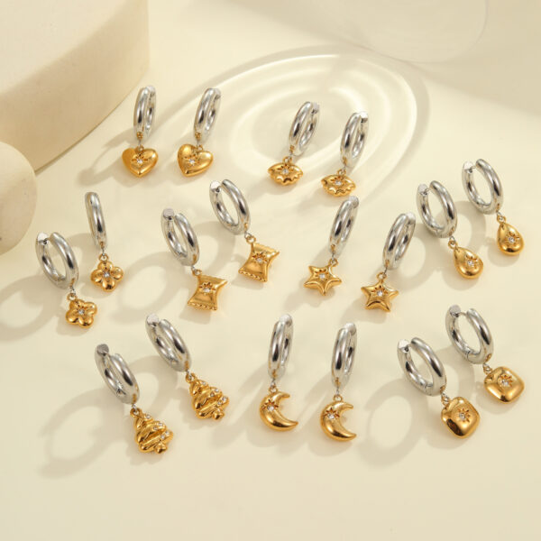 Wholesale Christmas tree heart stainless steel earrings