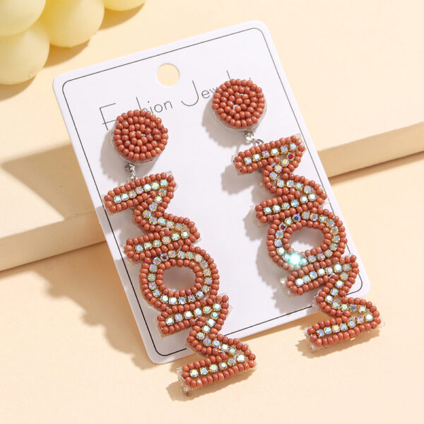 Wholesale Creative Letter Sequins Mother's Day Earrings Woven All-match Earrings