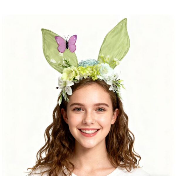 Wholesale Flower Rabbit Ears Mesh Rabbit Easter Butterfly Headband