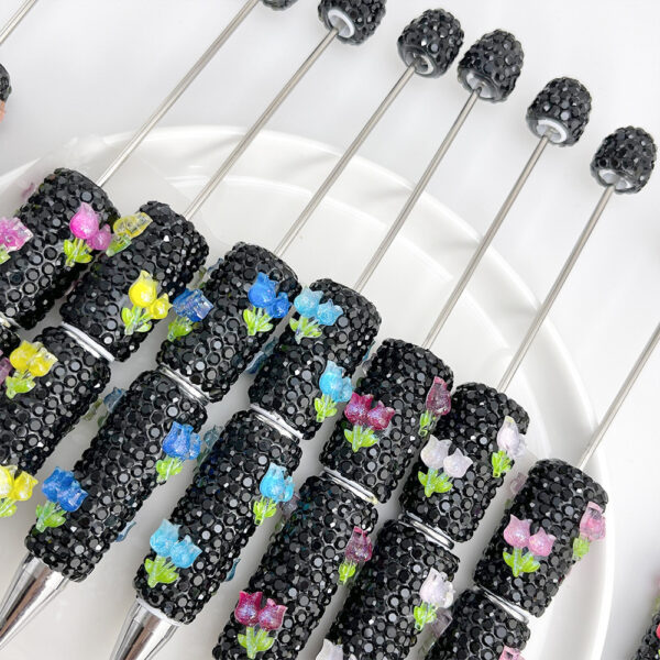 Wholesale Tulips studded with diamonds Beadable Pens DIY Beadable