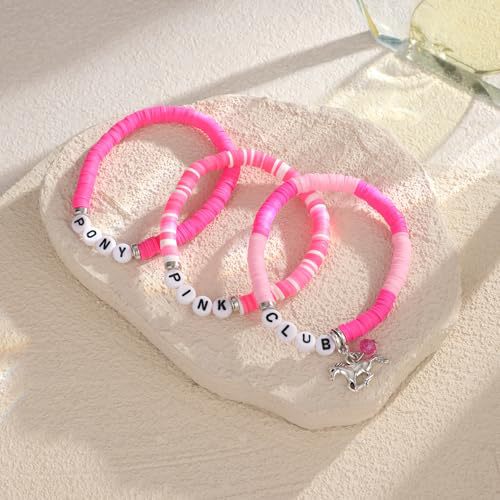 Wholesale Pink Soft Pottery Three-piece Beaded Bracelet