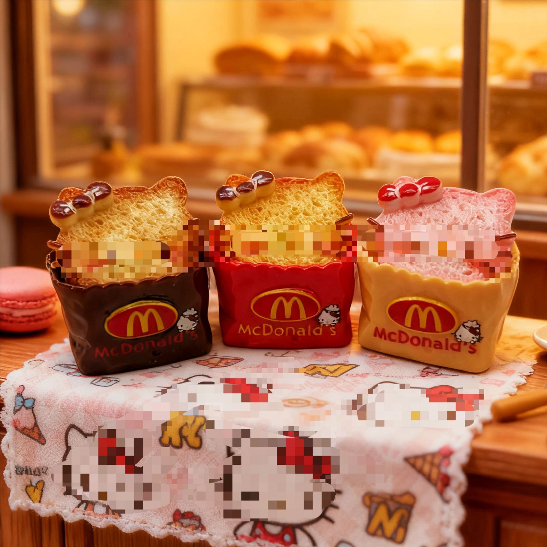 Wholesale Cartoon Cat Bread Bakery Shop Miniature Food Toy Aessories