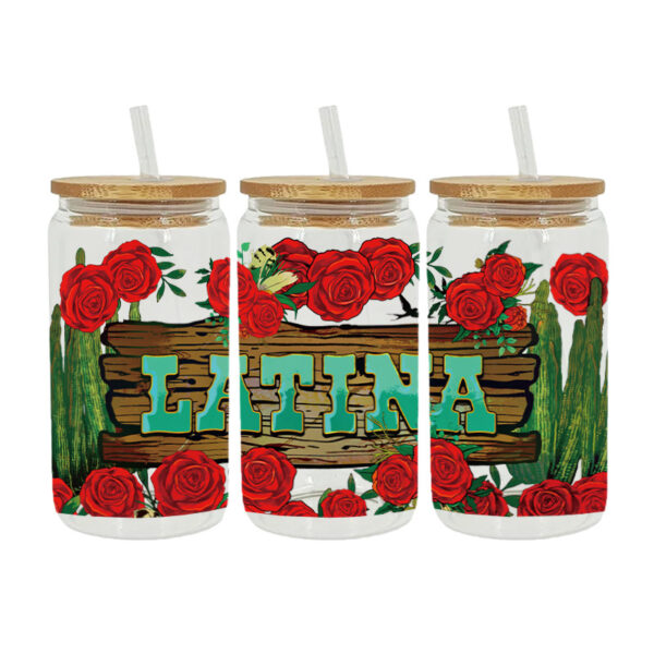 Wholesale Colorful Cartoon Butterfly Rose 16oz Cup UV DTF Wraps