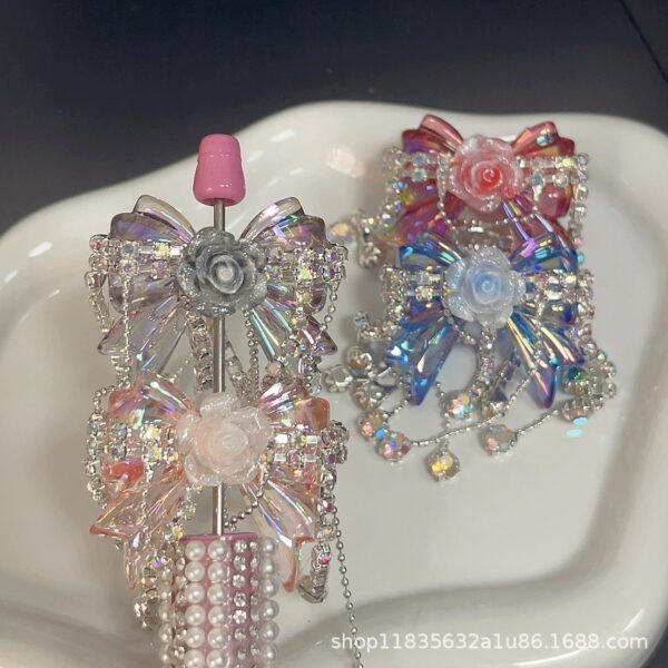 O1CN01lt3eUx1iSkVx2MfeW_2220041874412-0-cib Wholesale Tassel Bow Knot Rhinestone Straight Hole Beads