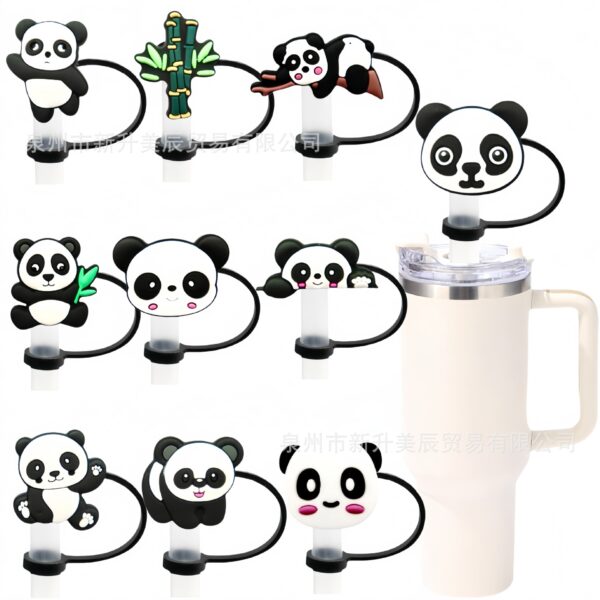 Wholesale Cute Panda Straw Tube Cap