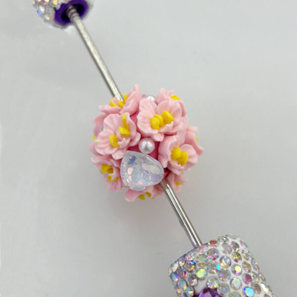 Wholesale Heavy-Duty Pottery Clay Flower Ball Heart Five-Pointed Star Mocha Diamond Straight Hole Loose Beads DIY Wearable Pen Mobile Phone Chain Beading Accessories