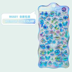 New packaging bgg01 rainbow embossed sticker