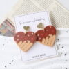 Wholesale Valentine's Day Heart-Shaped Chocolate Cone Acrylic Earrings
