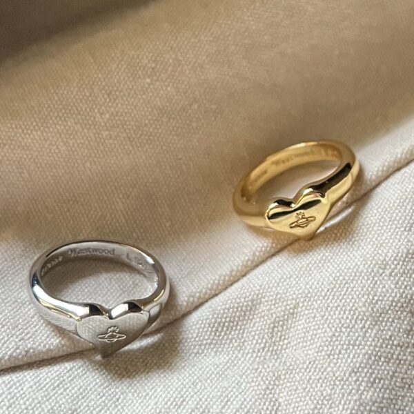 Wholesale Heart shaped Saturn opening retro electroplated ring