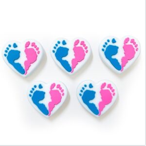 Wholesale 10pcs heart-shaped footprint focal beads