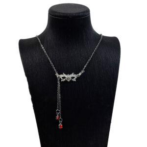 Red water drop mask necklace