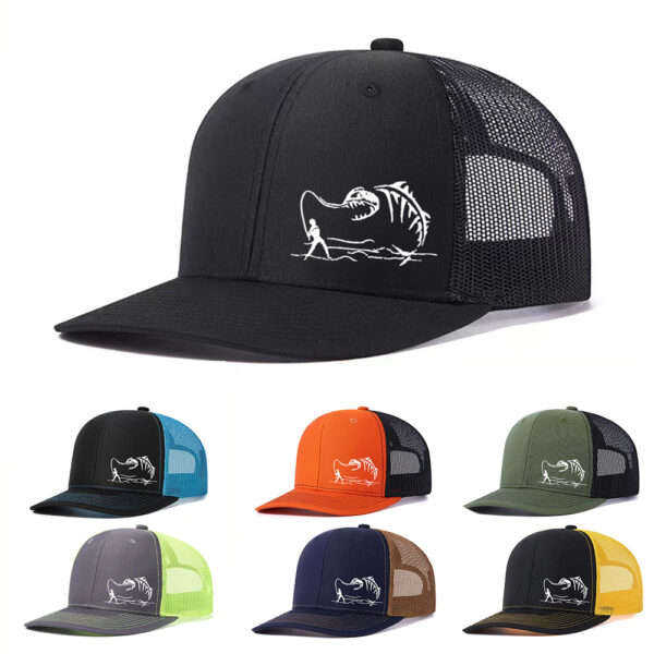 Wholesale Fisherman print mesh color breathable baseball