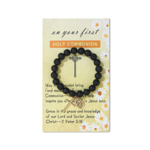 Gold cross bracelet black