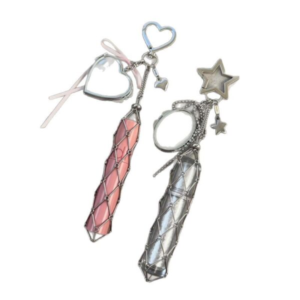 Wholesale Silver mesh bag with hand cream lipstick pull-out bag hanging chain