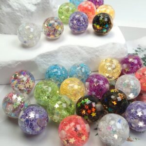 Randomly mixed colors / 16mm resin built-in five-pointed star ball