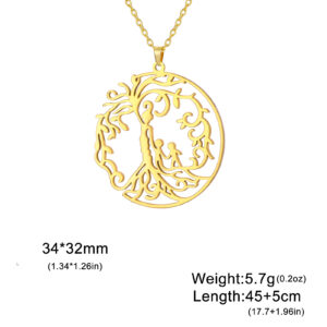 Mother + child + child (thin chain) gold