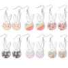 Wholesale Easter painted rabbit head Easter egg splicing acrylic earrings