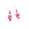 Wholesale Pink eighth note pentagram acrylic earrings