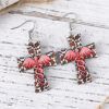Wholesale Cross Leopard Angel Pendant Earrings Wooden Double-sided Earring Gift