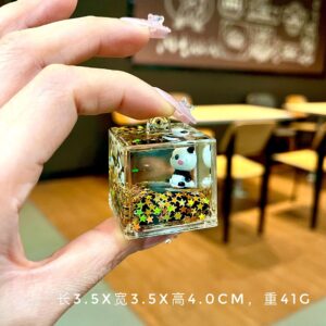 [Large Square] Black Gold Panda / Quantity without keychain: 1 piece