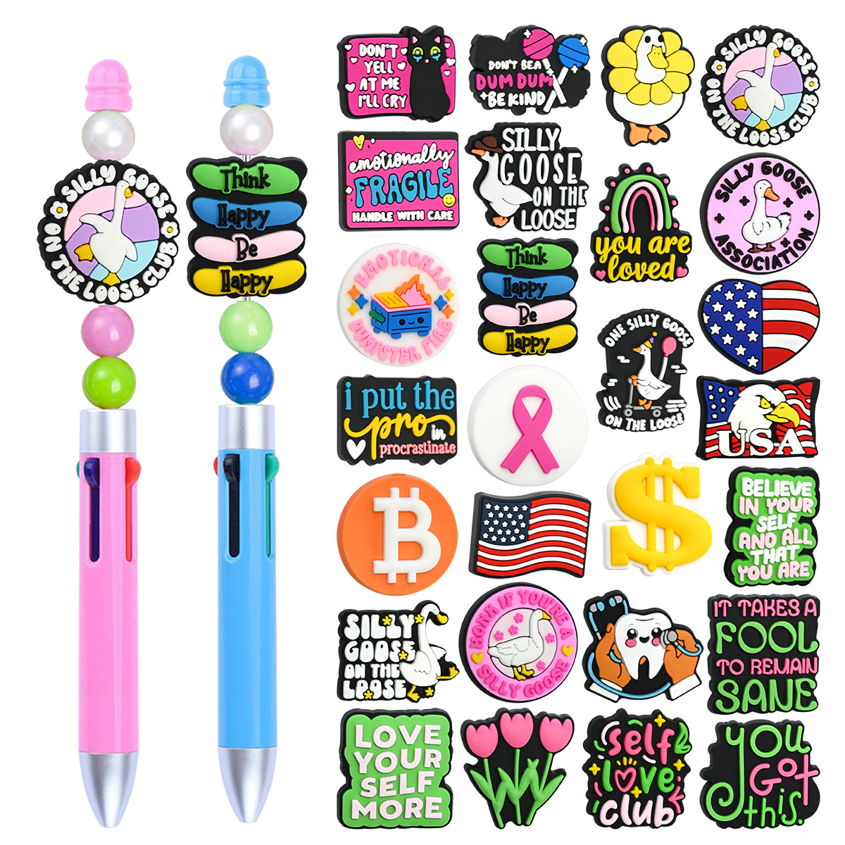 Wholesale Random Color Inspirational Phrase Series Focal Beads