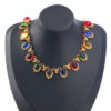 Wholesale Retro exaggerated colorful oval Bohemian necklace