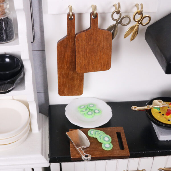 Wholesale Dollhouse Miniature Kitchen Scene Egg Beater Egg Rolling Pin Bowl Plate Knife Cutting Board Model Accessories Tools