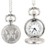 Wholesale Vintage quartz alloy butterfly chain clock pocket watch
