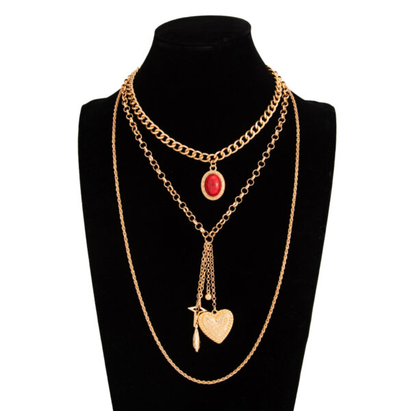 Wholesale Pattern Heart Pendant Gemstone Clavicle Necklace