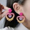O1CN01mDAUKX1T3M5rgstbt_2677772326-0-cib Wholesale Valentine's Day Earrings Acrylic Splicing Fashionable t Heart Earrings