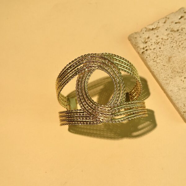 Wholesale Wide opening exaggerated cross woven pattern bracelet