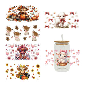 Wholesale UV Transfer Paste Glass Crystal Label Crystal Paste Cross-border Special Paste for 16oz Glass Cup 23cmX11cm