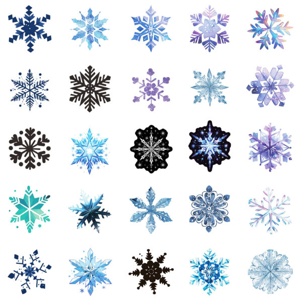 Wholesale 50pcs light-colored snowflake Christmas graffiti stickers