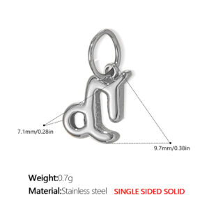 Pj431s12 capricorn steel color solid pendant