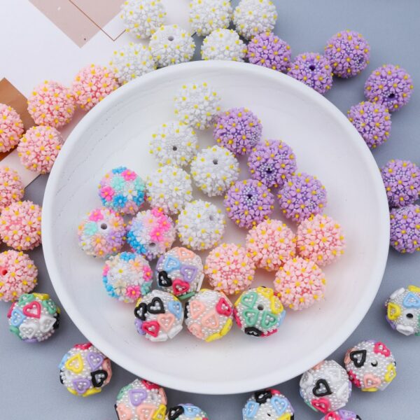 Wholesale Pearl Flower bayberry Ball Diamond Ball Acrylic Beads