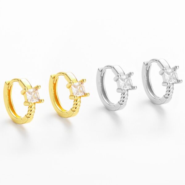 Wholesale Trendy square zircon earrings, a niche and popular style for women.