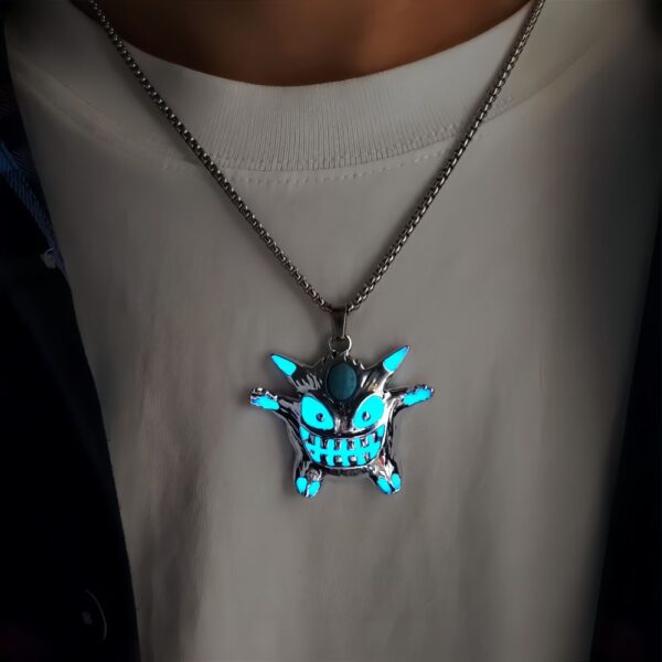 Wholesale Halloween Alloy Electroplating Demon Monster Luminous Necklace