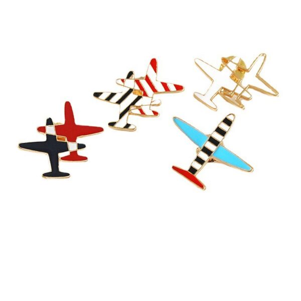 Wholesale Aircraft colored striped drip oil brooch