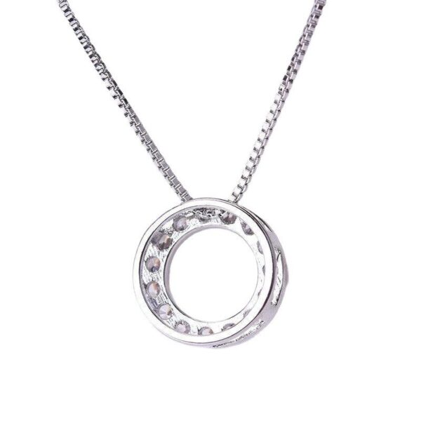Wholesale Circular geometric inlaid diamond pendant necklace