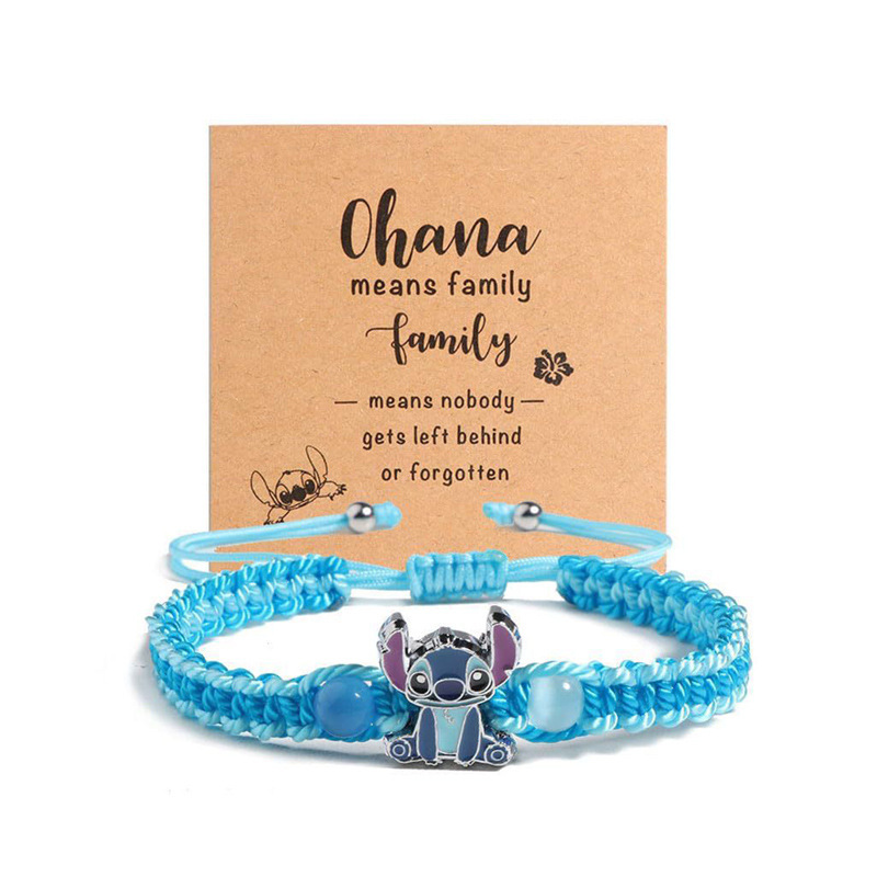 Wholesale Anime Twist Crystal Beaded Blue Woven Bracelet OLY Exclusive