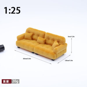 【1:25】brown and yellow sofa