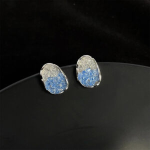 Sea salt blue crystal stud earrings