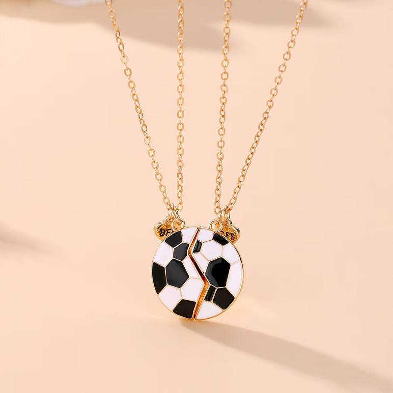 Wholesale Cute and versatile magnetic ip oil football necklace