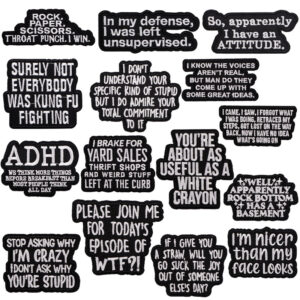 O1CN01mQfZrs20Q9KXYsfi4_2215389716843-0-cib Wholesale 5pcs Black and White English Letter Quotations Embroider Cloth Patch