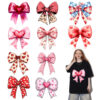 Wholesale Cross-Border Valentine's Day Bow Heat Transfer Stickers Custom Heat Labels DIY White Ink Heat Transfer Stickers Wholesale in Stock