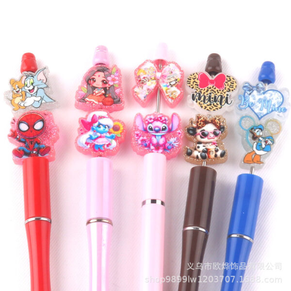Wholesale glitter cartoon straight-hole DIY acrylic beads OLY Exclusive