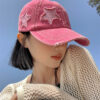Wholesale Retro hole pink wide cap baseball cap