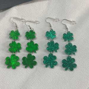 Wholesale clover earrings St. Patrick's day beer festival fashion exaggerated earrings