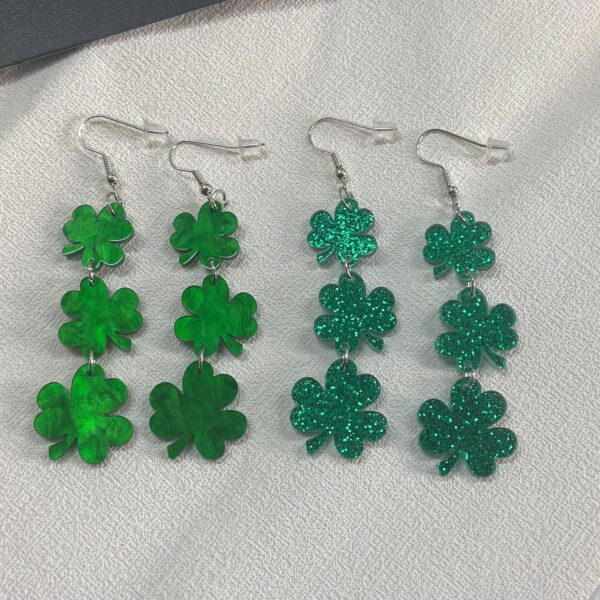 Wholesale clover earrings St. Patrick's day beer festival fashion exaggerated earrings